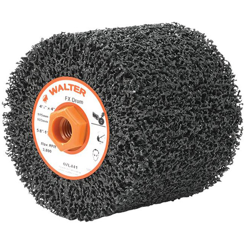 FX Reversible Drum, 4-1/2" Dia., 4" W, 5/8"-11 Arbor, Coarse Grit Planification Entrepots Molloy