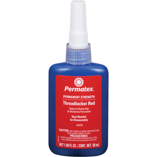 Adh&eacute;sif frein-filet, Rouge, &eacute;lev&eacute;, 50 ml, Bouteille Planification Entrepots Molloy