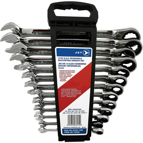 Long Pattern Reversible Wrench Set, Ratcheting Combination, 13 Pieces, Imperial Planification Entrepots Molloy