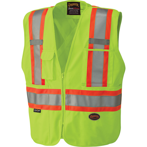 6936 Veste de s&eacute;curit&eacute; d&eacute;tachable en 5 points, Jaune lime haute visibilit&eacute;, 2T-Grand, Polyester Planification Entrepots Molloy