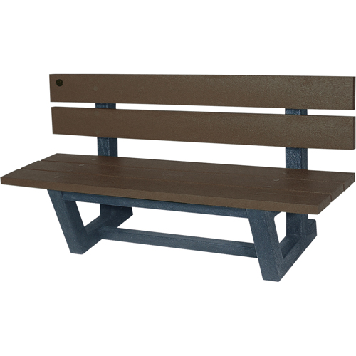 Outdoor Park Benches, Recycled Plastic, 60" L x 22-13/16" W x 29-13/16" H, Umber Planification Entrepots Molloy