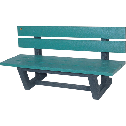 Outdoor Park Benches, Recycled Plastic, 72" L x 23-3/16" W x 29-13/16" H, Green Planification Entrepots Molloy