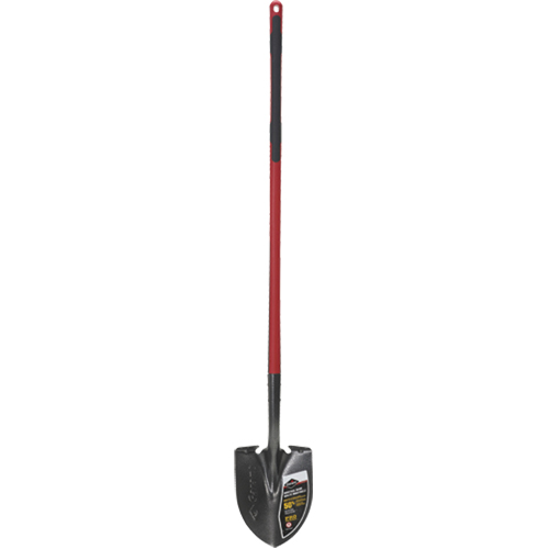 Pro Round Point Shovel, Tempered Steel Blade, Fibreglass, Straight Handle Planification Entrepots Molloy