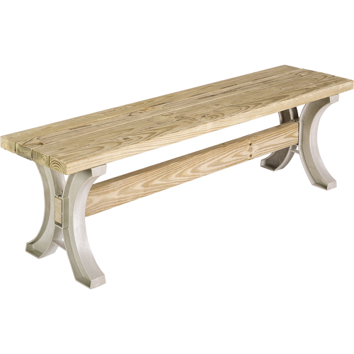Basics&reg; Picnic Table Bench, Plastic, 96" L x 15" W x 17" H, Sand Planification Entrepots Molloy