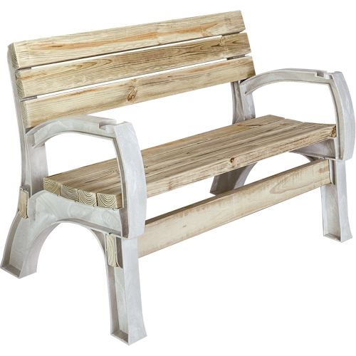 Banc de parc Basics, Poly&eacute;thyl&egrave;ne, 72" lo x 15" la x 32" h, Sable Planification Entrepots Molloy