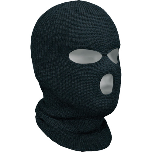 Classic 3-Hole Balaclava, Acrylic, Black Planification Entrepots Molloy