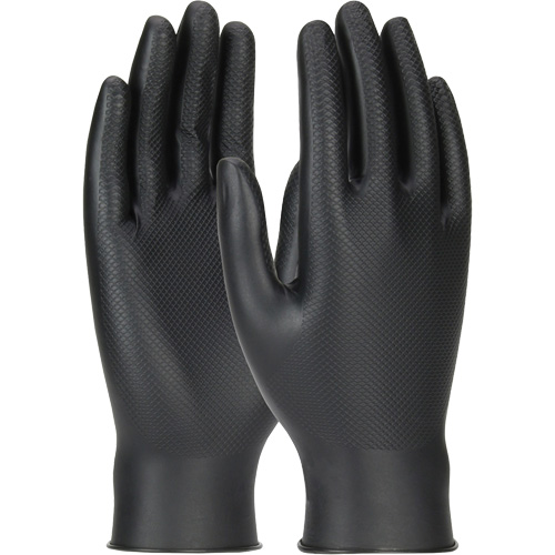 Grippaz Skins Ambidextrous Disposable Gloves, Large, Nitrile, 6-mil, Powder-Free, Black Planification Entrepots Molloy