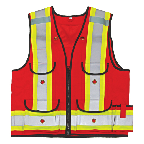 All-Trades 1000D&reg; Surveyor Safety Vest, Red, Large, Polyester Planification Entrepots Molloy