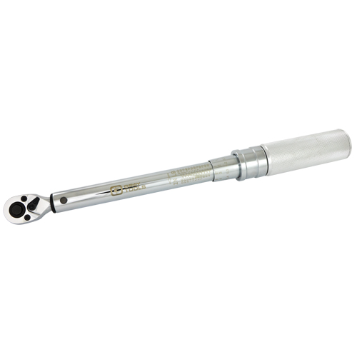 Cl&eacute; dynamom&eacute;trique &agrave; microm&egrave;tre robuste, &agrave; cliquer, Entraînement 1/4" carr&eacute;, 30 - 250 lb-po Planification Entrepots Molloy