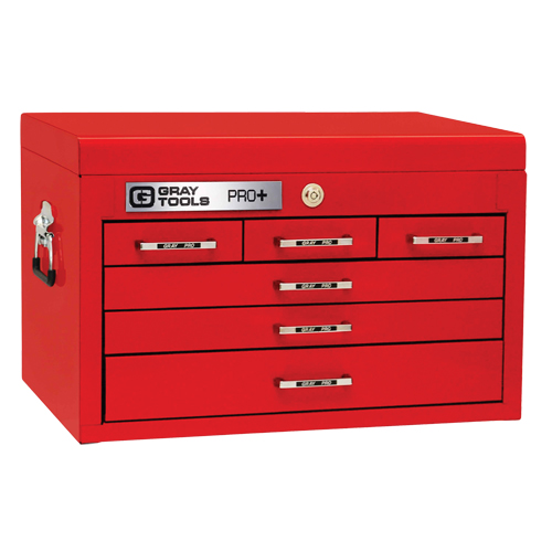 PRO+ Series Top Chest, 26" W, 6 Drawers, Red Planification Entrepots Molloy