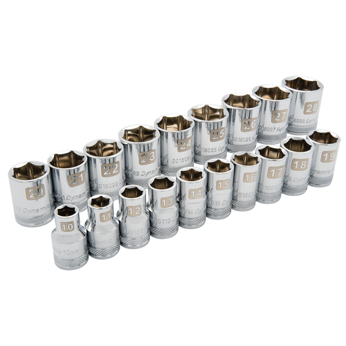 Jeu de douilles m&eacute;triques, 19 Mcx, Prise de 1/2" Planification Entrepots Molloy