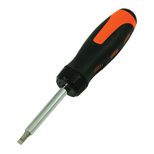 Tournevis multi embouts &agrave; cliquet, 10-3/5" lo, Prise Coussin&eacute;e Planification Entrepots Molloy