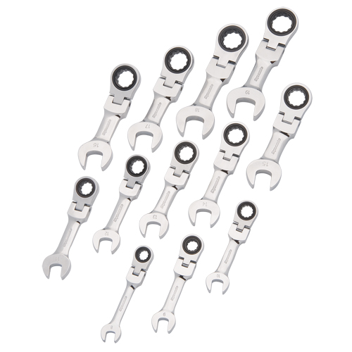 Stubby Wrench Set, Combination, 12 Pieces, Metric Planification Entrepots Molloy