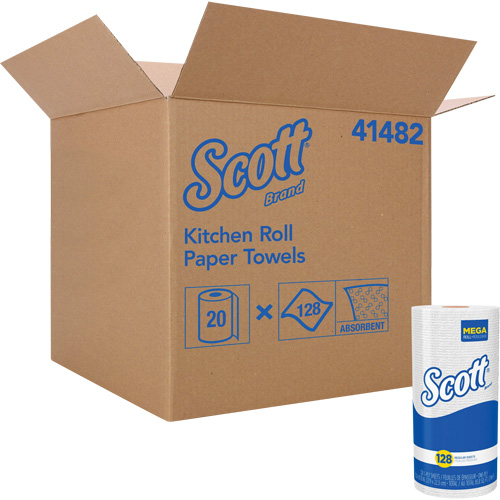 Scott&reg; Kitchen Roll Towels, 1 Ply, 128 Sheets/Roll, 11" W, 8.78" L Planification Entrepots Molloy