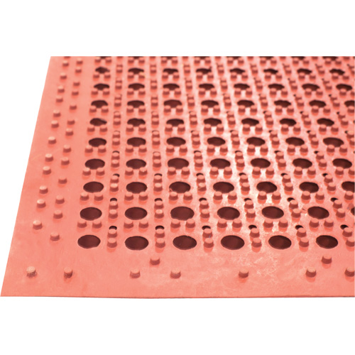 Competitor Series Mats, Slotted, 3' x 5' x 7/8", Orange, Natural Rubber Planification Entrepots Molloy