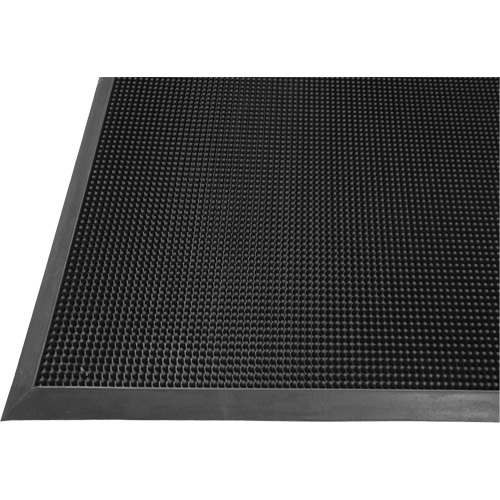 Gritstop Fingermat Matting, Rubber, Scraper Type, Textured Pattern, 2-2/3" x 3-3/4", Black Planification Entrepots Molloy