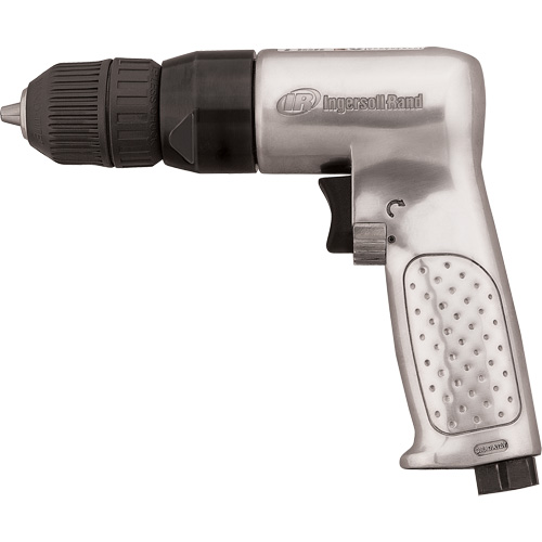 Perceuse pneumatique r&eacute;versible, 4 pi³/min, 1/4" NPTF, 93 dBA, 3/8" mandrin, Sans cl&eacute; Planification Entrepots Molloy