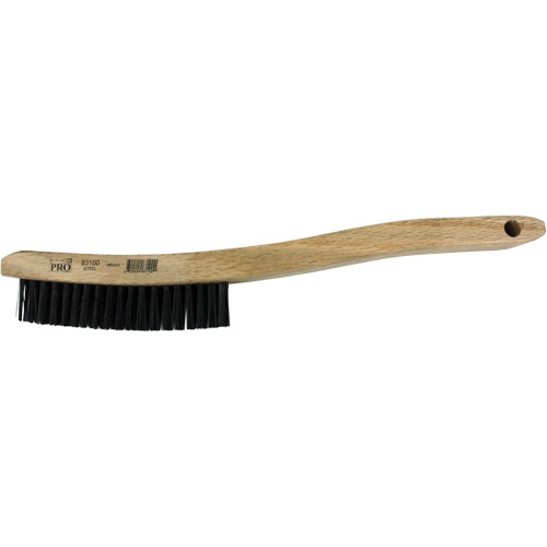 Curved Handle Scratch Brush, Steel, 3 x 19 Wire Rows, 13-3/4" Long Planification Entrepots Molloy