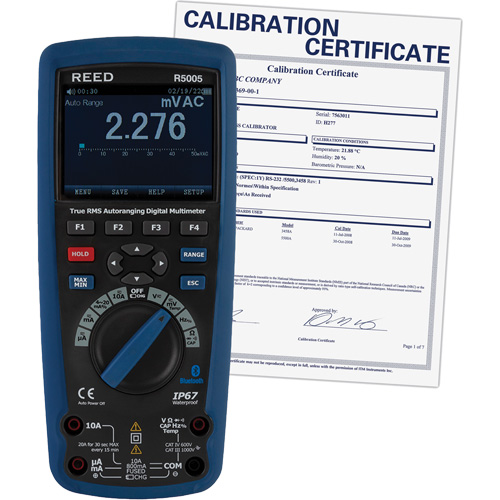 True RMS Industrial Multimeter with ISO Certificate, AC/DC Voltage, AC/DC Current Planification Entrepots Molloy