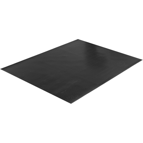 Wide Rib Matting, Runner, 4' x 75' x 1/8", Black Planification Entrepots Molloy