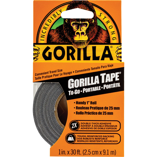 Duct Tape To-Go, 17 mils, Black, 25.4 mm (1") x 9.14 m (30') Planification Entrepots Molloy