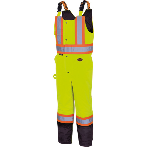5041BB Pantalon &agrave; bretelles matelass&eacute; imperm&eacute;able, Polyester, Grand, Jaune lime haute visibilit&eacute; Planification Entrepots Molloy