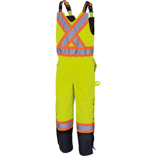 5041BB Pantalon &agrave; bretelles matelass&eacute; imperm&eacute;able, Polyester, Grand, Jaune lime haute visibilit&eacute; Planification Entrepots Molloy