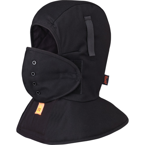 565A Flame Resistant Quilted Long Neck Hardhat Liner, Black, Cotton Planification Entrepots Molloy