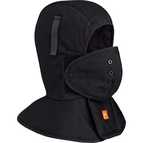 565A Flame Resistant Quilted Long Neck Hardhat Liner, Black, Cotton Planification Entrepots Molloy