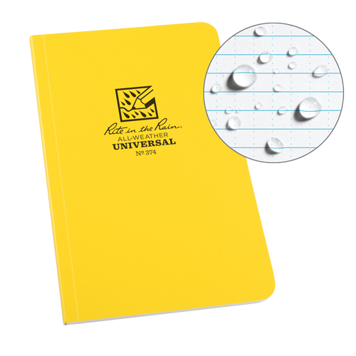 Livre reli&eacute; Field-Flex, Couverture souple, Jaune, 128 Pages, 4-5/8" , 7-1/4"  Planification Entrepots Molloy