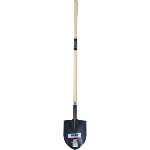 Heavy-Duty Round Point Shovel, Carbon Steel Blade, Hardwood, Straight Handle Planification Entrepots Molloy