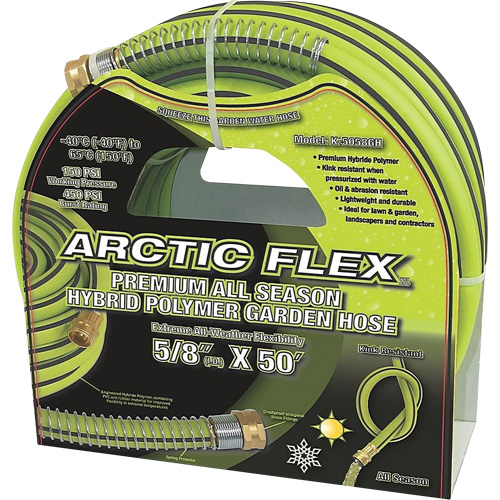 Premium Hybrid Polymer Garden Hose, PVC/Rubber, 5/8" dia. x 50' Planification Entrepots Molloy