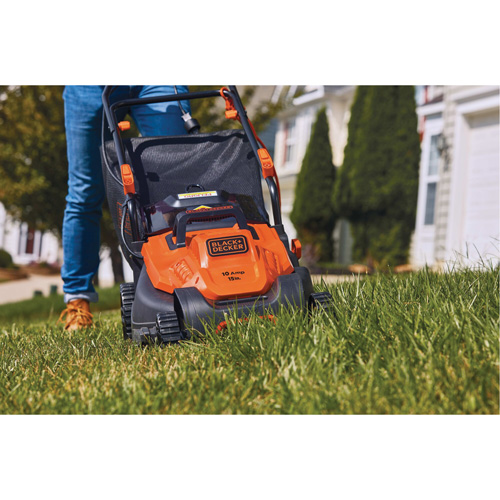 Lawn Mower with Comfort Grip Handle, Push Walk-Behind, Electric, 15" Cutting Width Planification Entrepots Molloy
