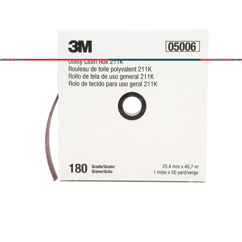Utility Roll 211K, Aluminum Oxide, 1" W x 150' L, 180 Grit Planification Entrepots Molloy