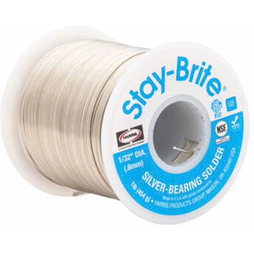 Stay-Brite&reg; Solders, Lead-Free, 96% Tin 4% Silver, Solid Core, 0.09375" Dia. Planification Entrepots Molloy
