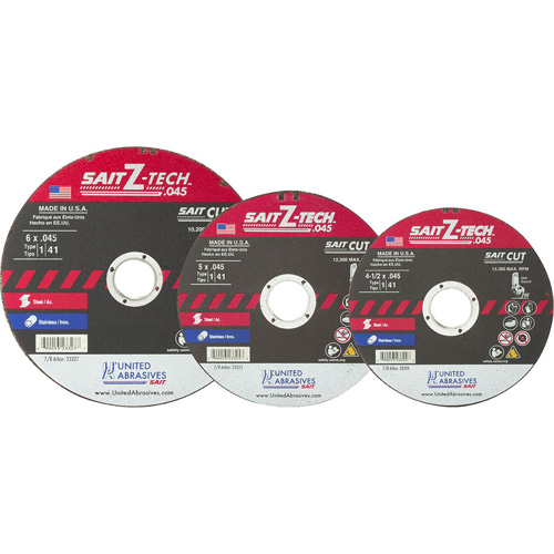 Ztech Cutting Wheel, 7" x 0.045", 5/8" Arbor, Type 1, Zirconium, 8500 RPM Planification Entrepots Molloy