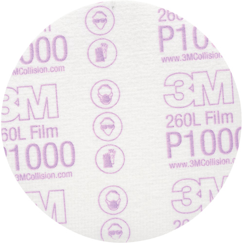 Hookit Finishing Film Disc, 5" Dia., P1000 Grit, Aluminum Oxide Planification Entrepots Molloy