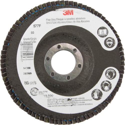 Flap Wheels - 577F Flap Discs, 4-1/2" x 7/8", Type 29, 60 Grit, Zirconium Planification Entrepots Molloy