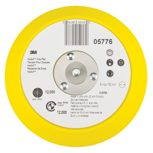 Hookit Disc Pad, 6" Dia. Planification Entrepots Molloy