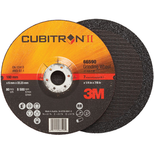 Cubitron II Depressed Centre Grinding Wheels, 4" x 1/4", 3/8" Arbor, Type 27 Planification Entrepots Molloy