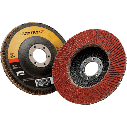 Cubitron II Flap Disc 967A, 4-1/2" x 7/8", Type 27, 40+ Grit, Ceramic Planification Entrepots Molloy