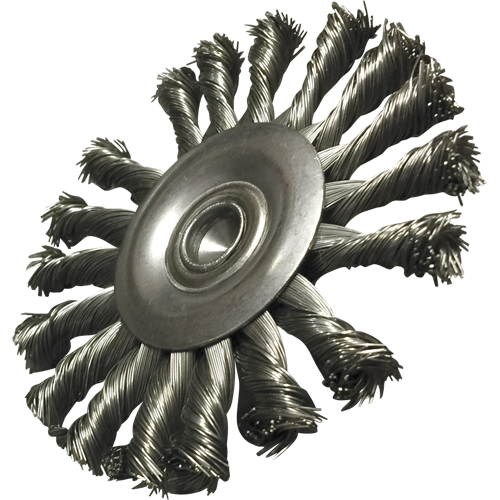 Brosses mont&eacute;es &agrave; fils nou&eacute;s circulaires, 3-1/2" dia., dia. Des fils 0,014", Tige 1/4" Planification Entrepots Molloy