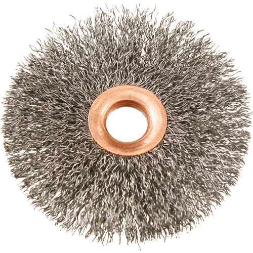 3" Copper Centre Crimped Wire Wheels, 3" Dia., 0.014" Fill, 1/2" Arbor Planification Entrepots Molloy