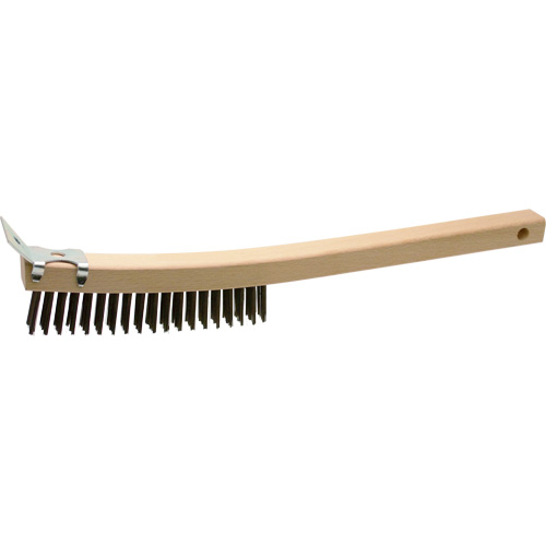 Scratch Brush With Scraper, Steel, 3 x 19 Wire Rows, 13" Long Planification Entrepots Molloy