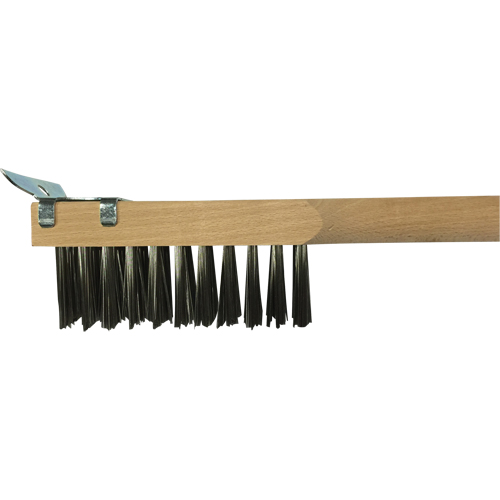 Scratch Brush With Scraper, Stainless Steel, 3 x 10 Wire Rows, 20" Long Planification Entrepots Molloy