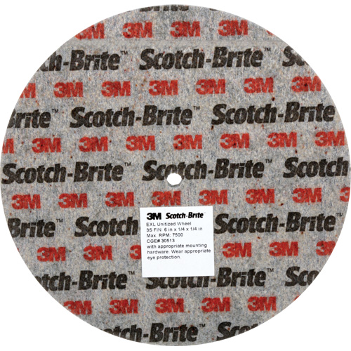 Scotch-Brite EXL Unitized Wheel, 6" x 1/4", 1/4" Arbor, Fine Grit, Silicon Carbide Planification Entrepots Molloy