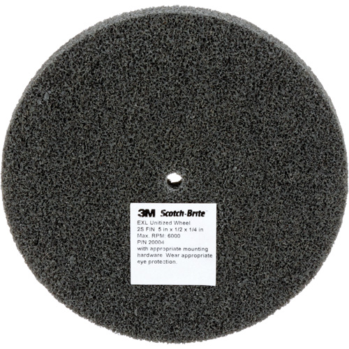 Scotch-Brite EXL Unitized Wheel, 5" x 1/2", 1/4" Arbor, Fine Grit, Silicon Carbide Planification Entrepots Molloy