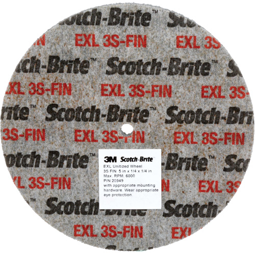 Scotch-Brite EXL Unitized Wheel, 5" x 1/4", 1/4" Arbor, Fine Grit, Silicon Carbide Planification Entrepots Molloy