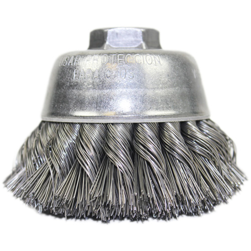 Brosse-boisseau &agrave; fil nou&eacute;, 3-1/2" dia. x 5/8"-11 arbre Planification Entrepots Molloy