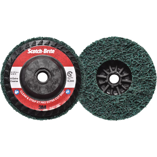 Disque extra coupe  Clean and Strip  XT Pro Scotch-Brite, 4-1/2" dia., Grain Extra grossier, Oxyde d'aluminium Planification Entrepots Molloy